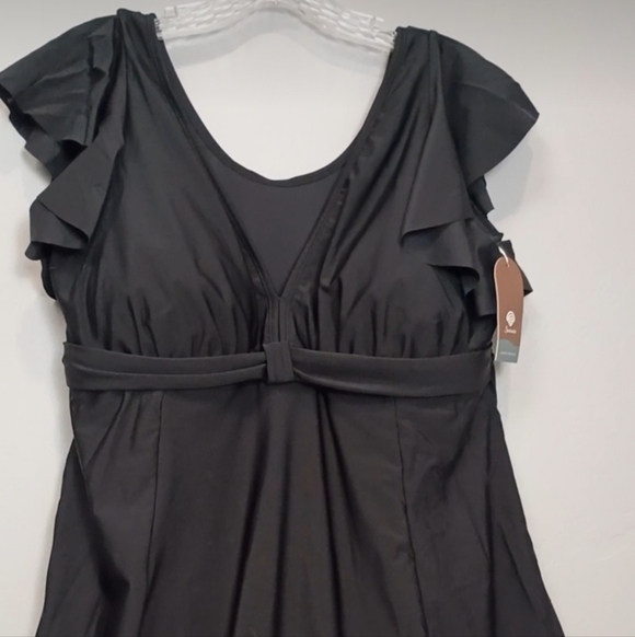 Women's Size 2X Swimdress Plus Size Swimwear Beach Resort Black Vacation - Picture 2 of 10